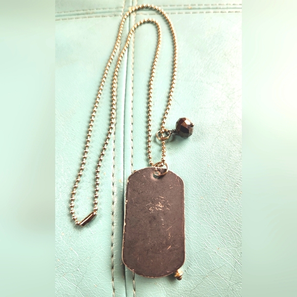 CHROME HEARTS Purple Pendant Rhinestones Fleur de Lis Silver Crystal Dog Tag 24" - Picture 6 of 16